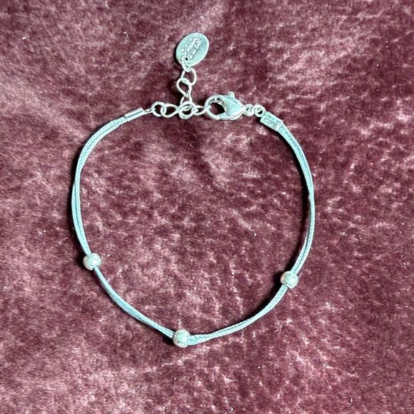 Claire's Jewelry - Claire's Silver Tone Beaded Cord Bracelet